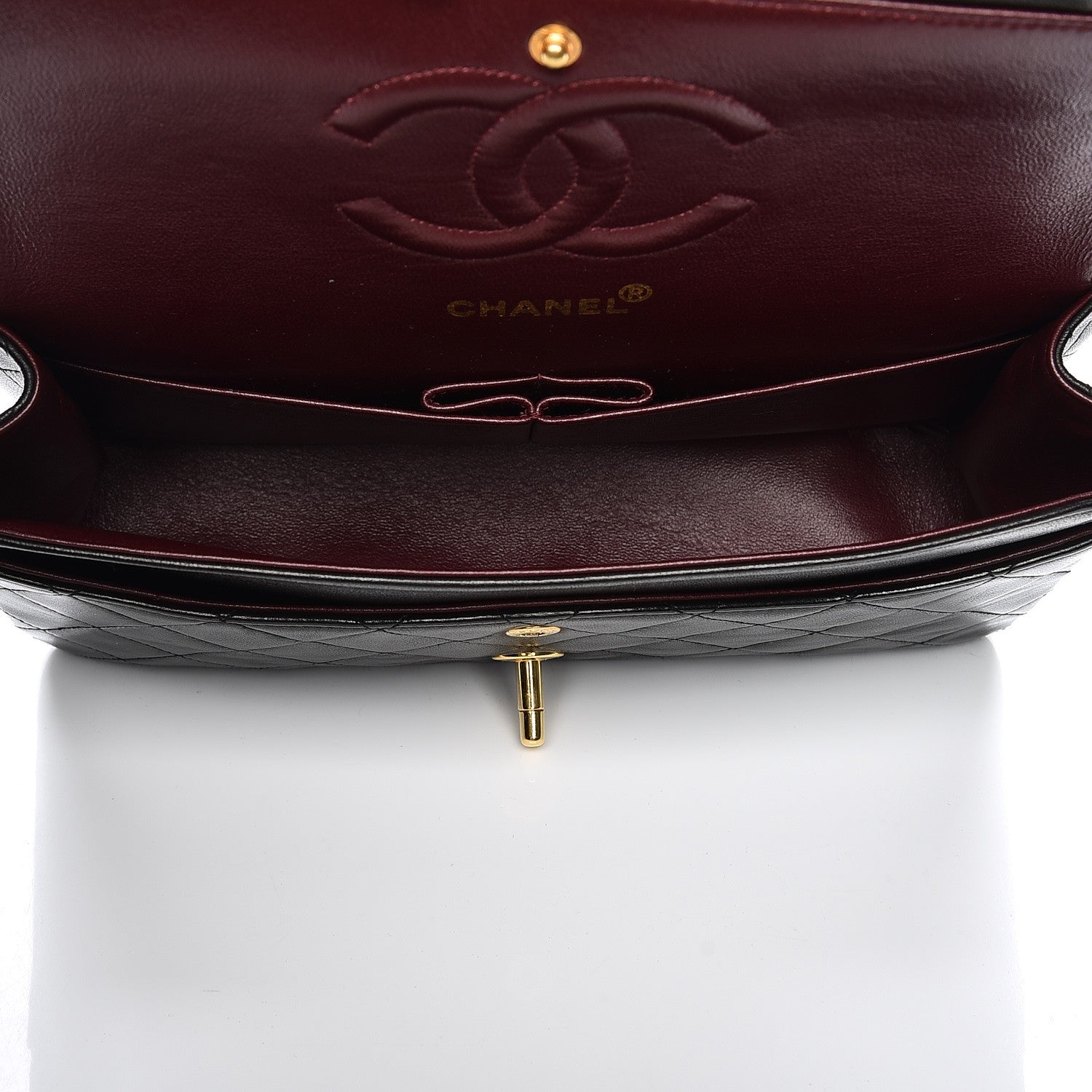 Chanel Lambskin Quilted Medium Double Flap Black 6 of 7
