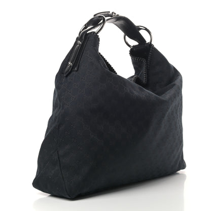 Gucci Monogram Large Horsebit Chain Hobo Black 3 of 10