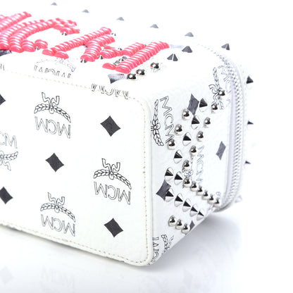 MCM Visetos Rockstar Love Potion Studded Mini Vanity Crossbody Case White 11 of 12