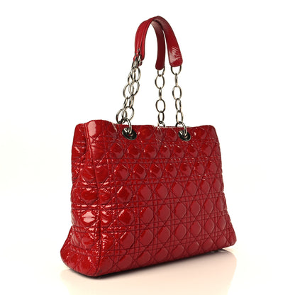 Christian Dior Patent Cannage Large Dior Soft Shopping Tote Red 3 of 6