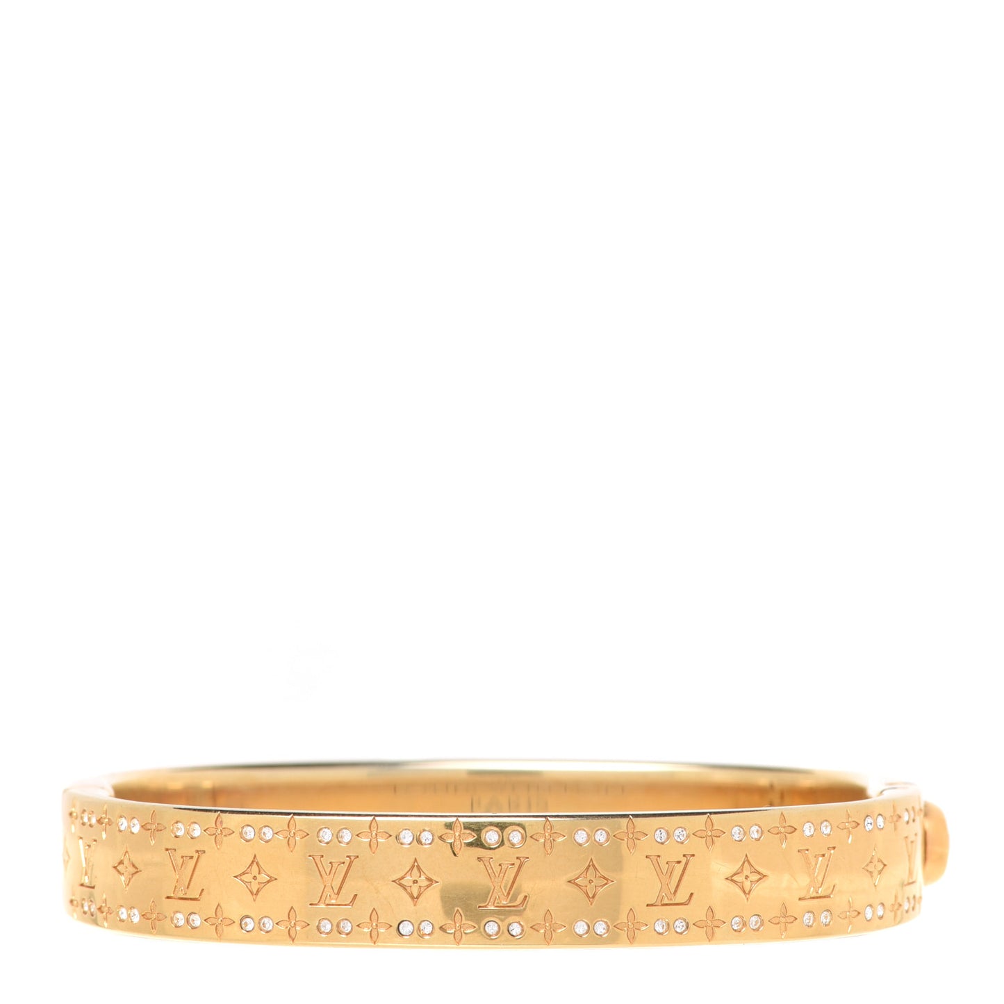 Brass Crystal Monogram Nanogram Strass Cuff S Gold