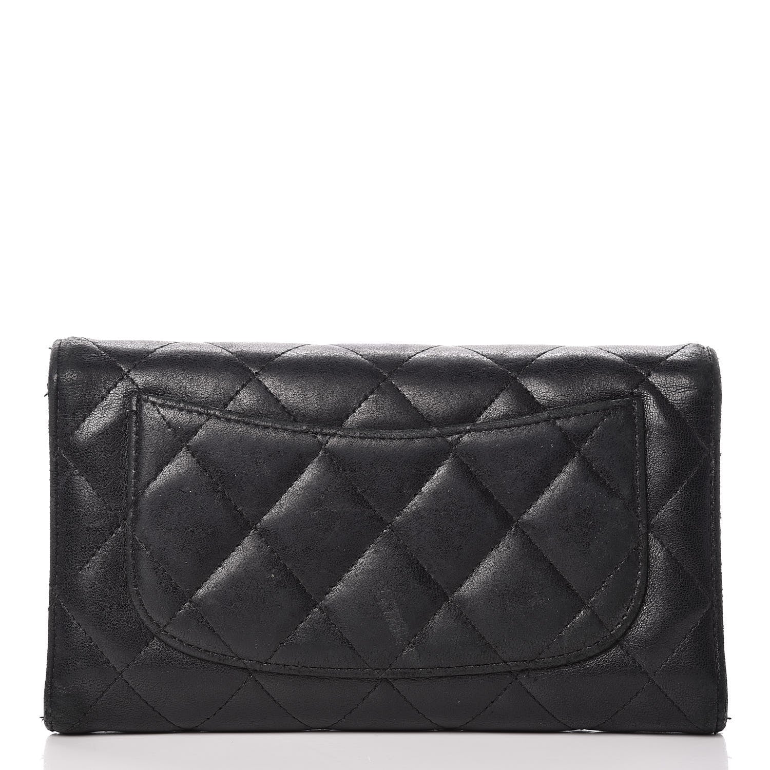 Chanel Lambskin Quilted Large Flap Wallet Black 18 of 20