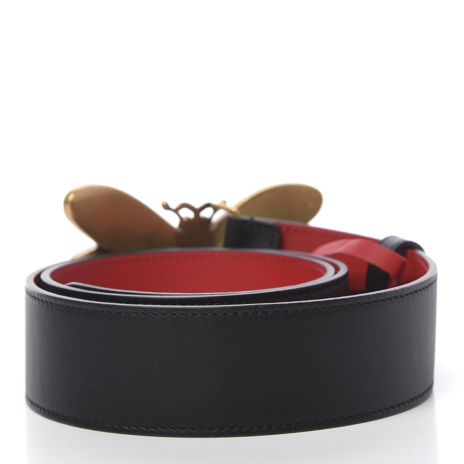 Gucci Calfskin Queen Margaret Bee Belt 85 34 Black 2 of 5