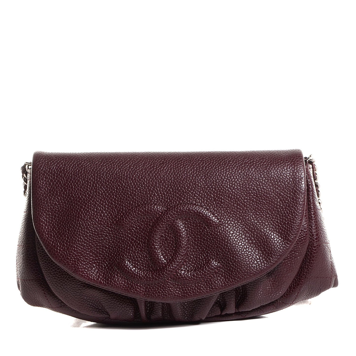 Caviar Half Moon Wallet On Chain WOC Bordeaux