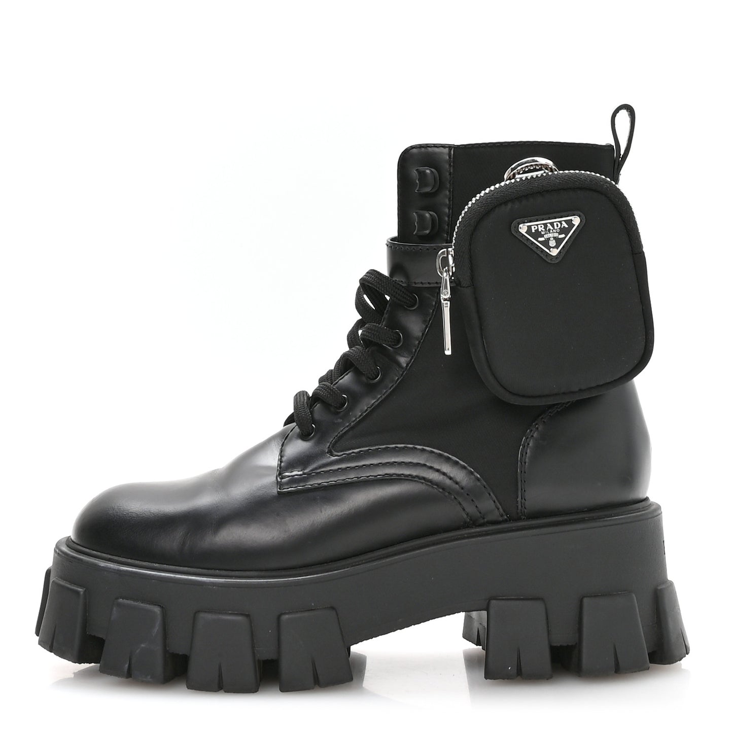 Spazzolato Rois Nylon Metal Triangle Logo Monolith Pouch Pocket 55mm Boots 37 Black