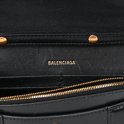 Balenciaga Shiny Box Calfskin Hourglass Chain Bag Black 6 of 12
