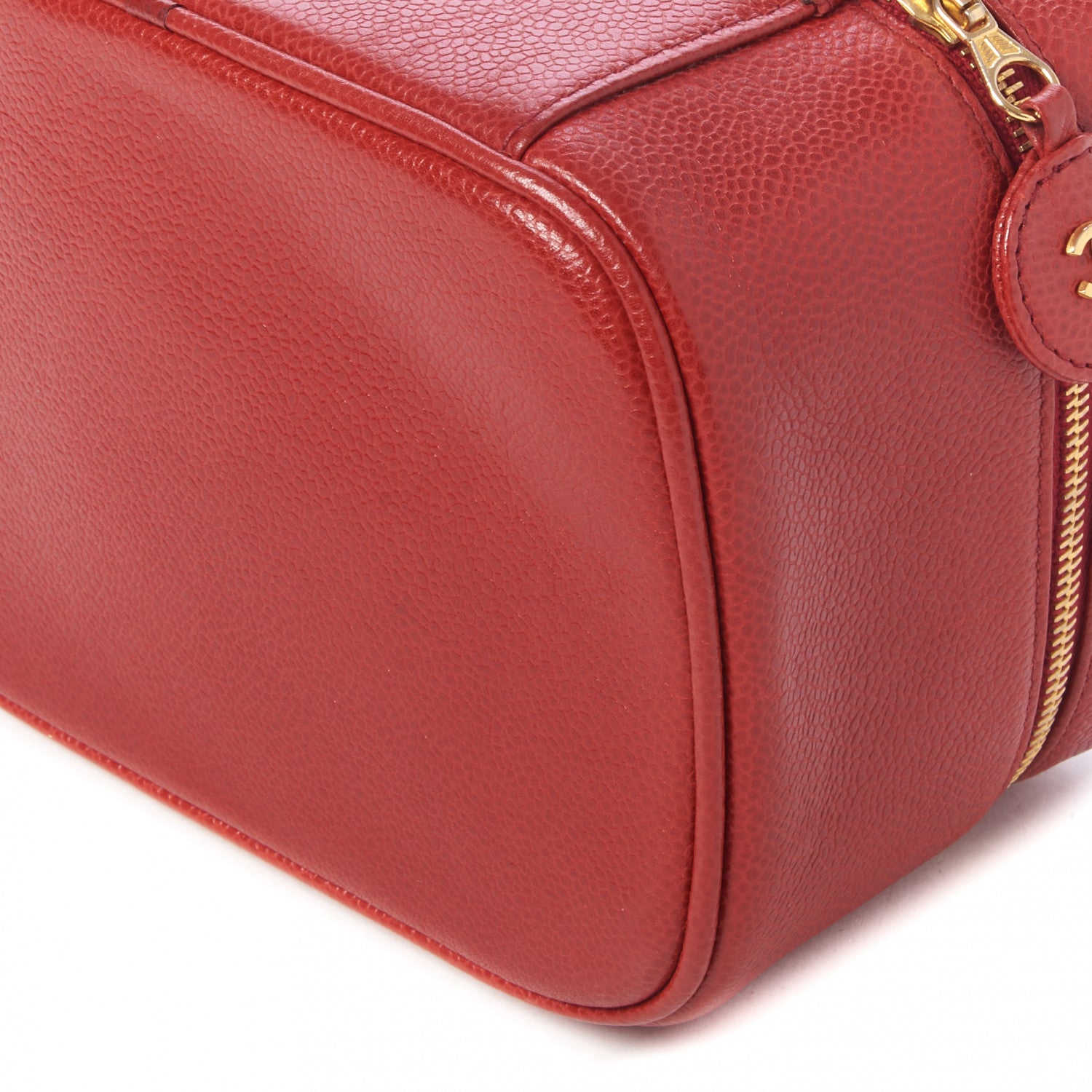 Chanel Caviar Vanity Cosmetic Case Red 4 of 9