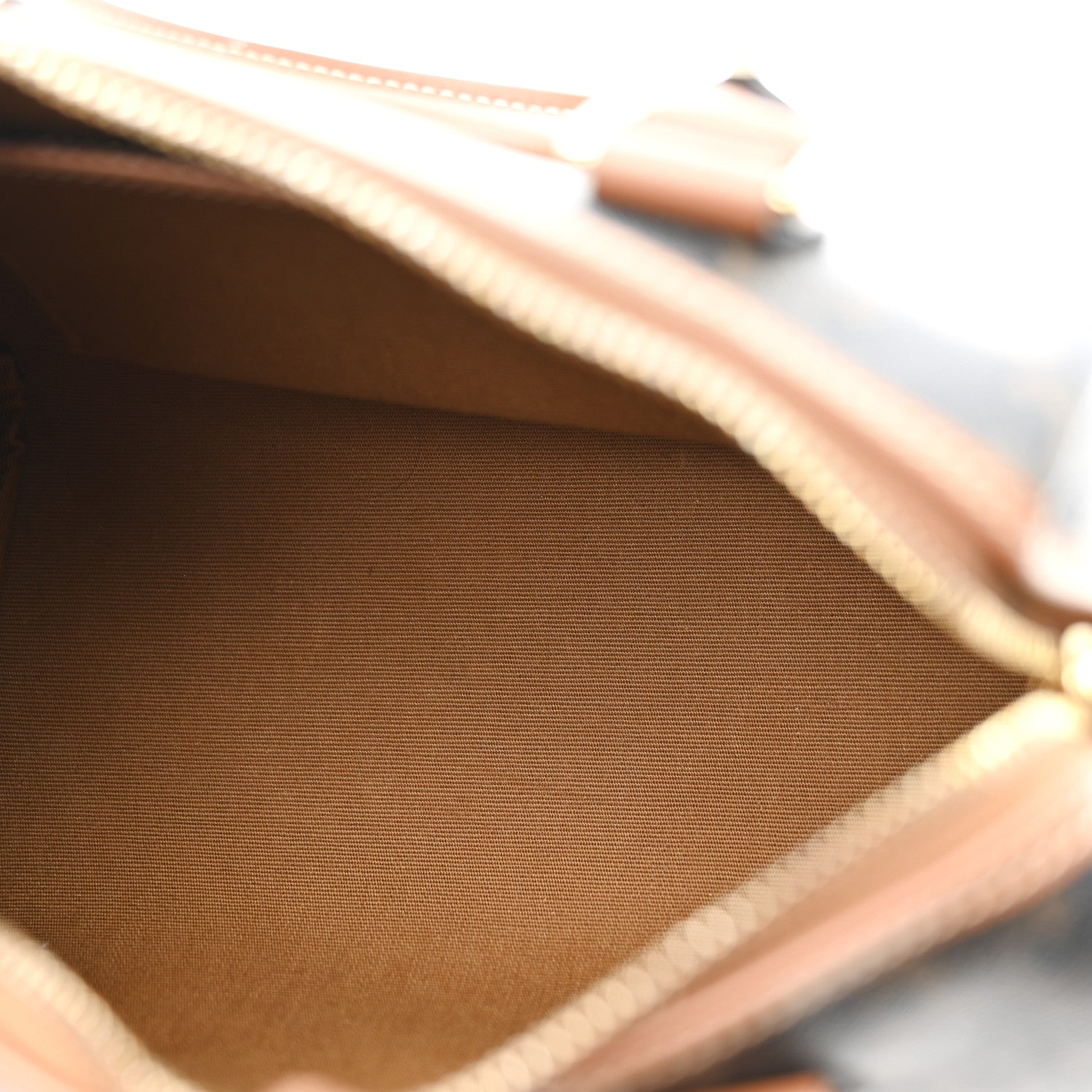 Celine Triomphe Canvas Calfskin Small Boston Bag Tan 5 of 11
