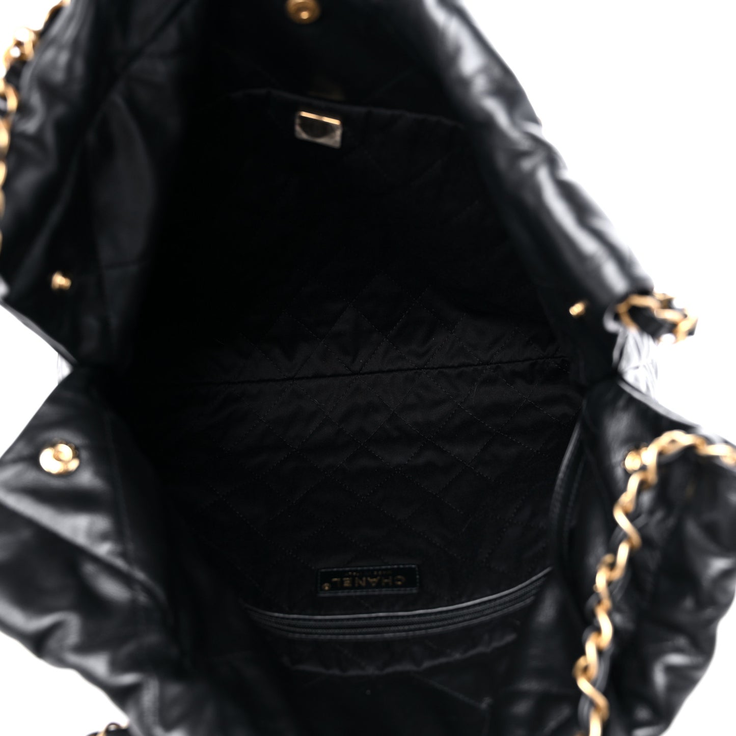 Calfskin Quilted Small Chanel 22 Black