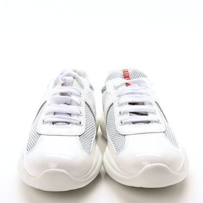 Prada Vernice Soft Mesh America's Cup Biker Sneakers 36 White Argento 3 of 8