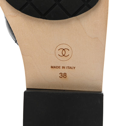 Chanel Lambskin CC Flat Slide Sandals 38 Black 6 of 9