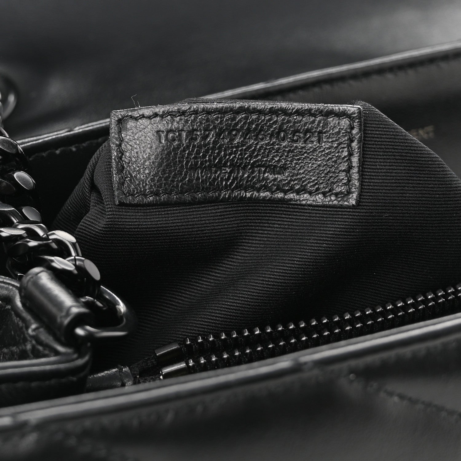 Saint Laurent Calfskin Y Quilted Monogram Monochrome Medium Loulou Chain Satchel Black 6 of 9