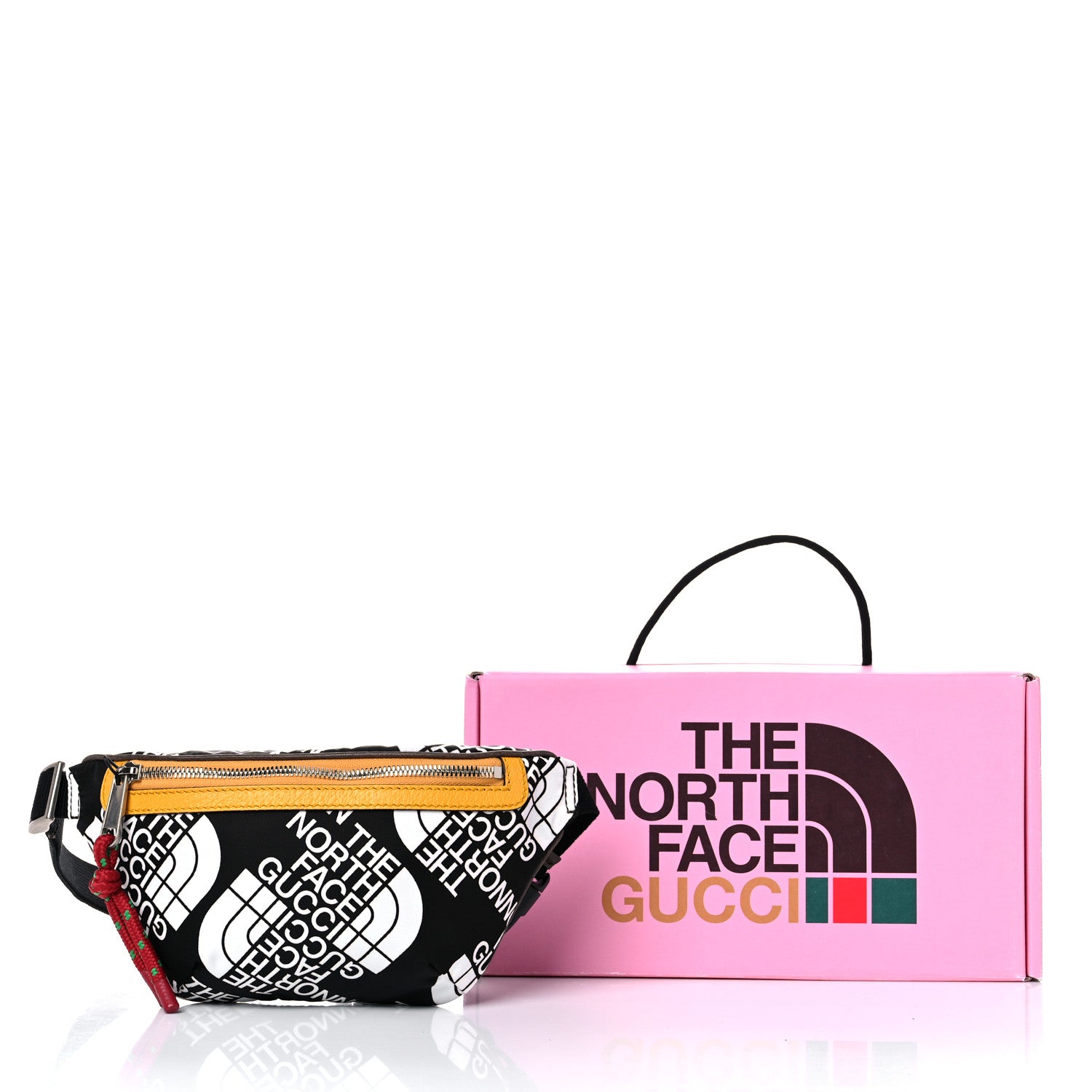 Gucci X THE NORTH FACE Econyl Nylon Belt Bag Black Ivory Crop 9 of 9
