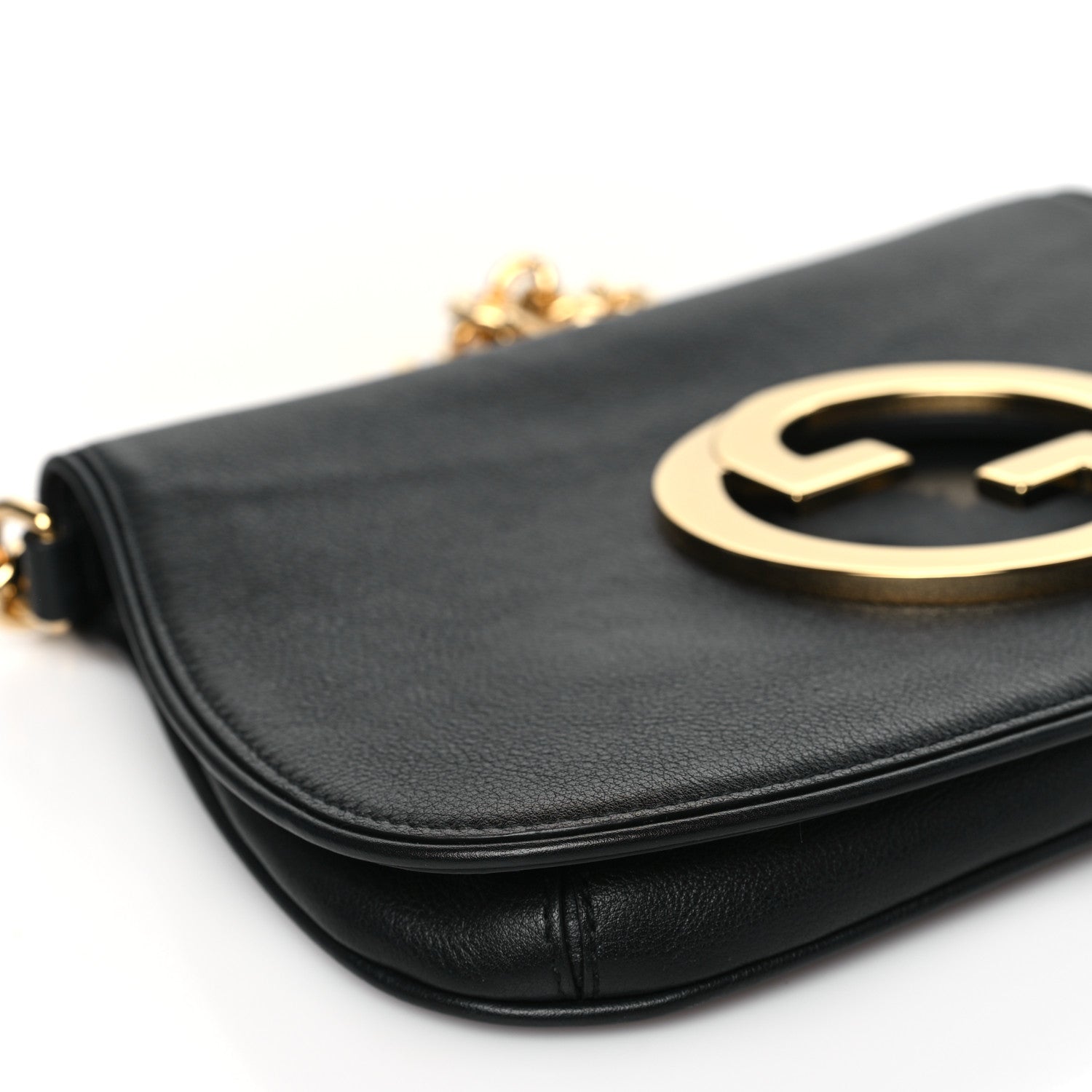 Gucci Roxy Calfskin Blondie Chain Shoulder Flap Bag Black 9 of 10