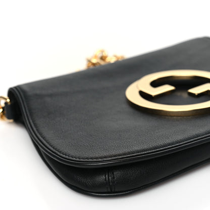 Gucci Roxy Calfskin Blondie Chain Shoulder Flap Bag Black 9 of 10