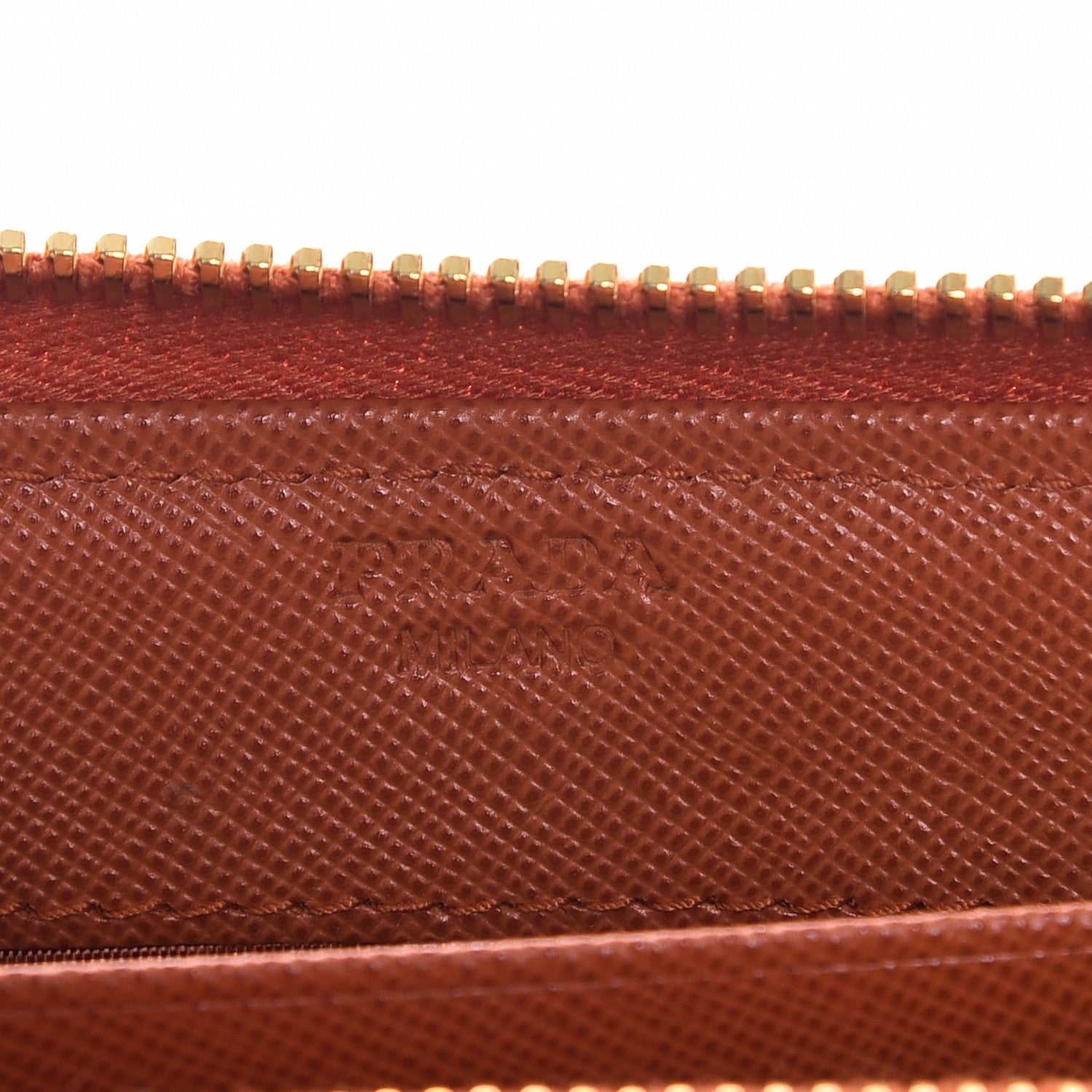 Prada Saffiano Zip Around Wallet Papaya 6 of 8