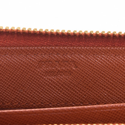 Prada Saffiano Zip Around Wallet Papaya 6 of 8