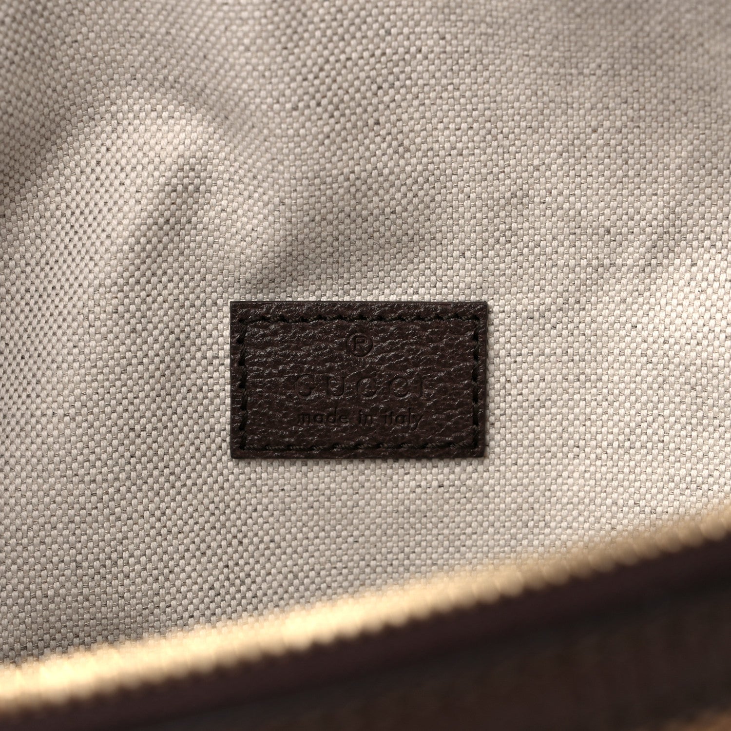 Gucci Monogram Jumbo GG Textured Dollar Calfskin Web Belt Bag Camel Ebony New Acero 6 of 8
