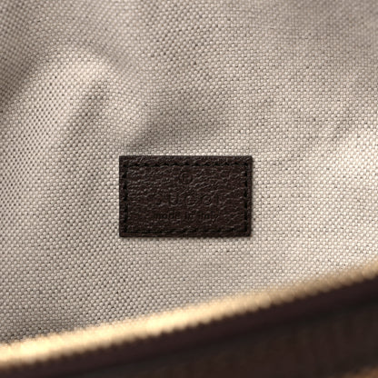 Gucci Monogram Jumbo GG Textured Dollar Calfskin Web Belt Bag Camel Ebony New Acero 6 of 8