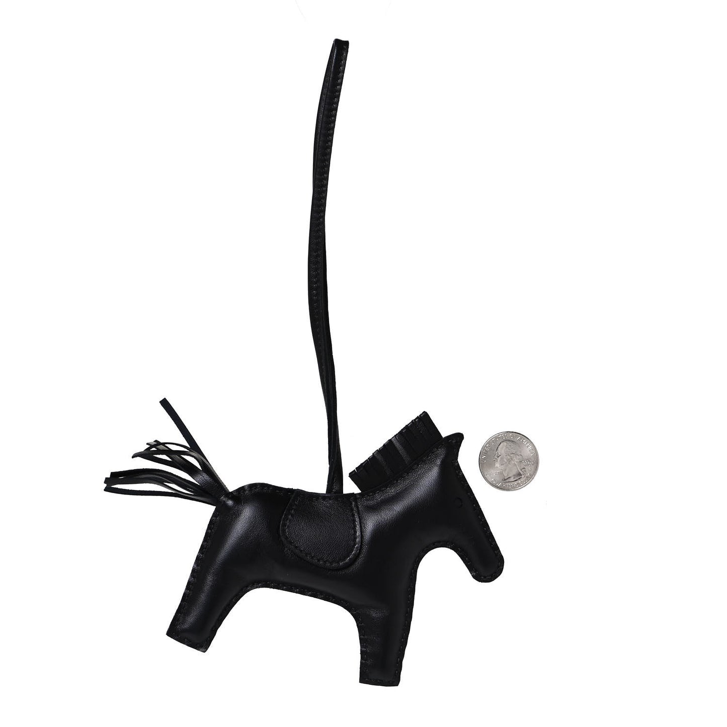 Milo Lambskin Grigri Rodeo Horse Bag Charm MM So Black