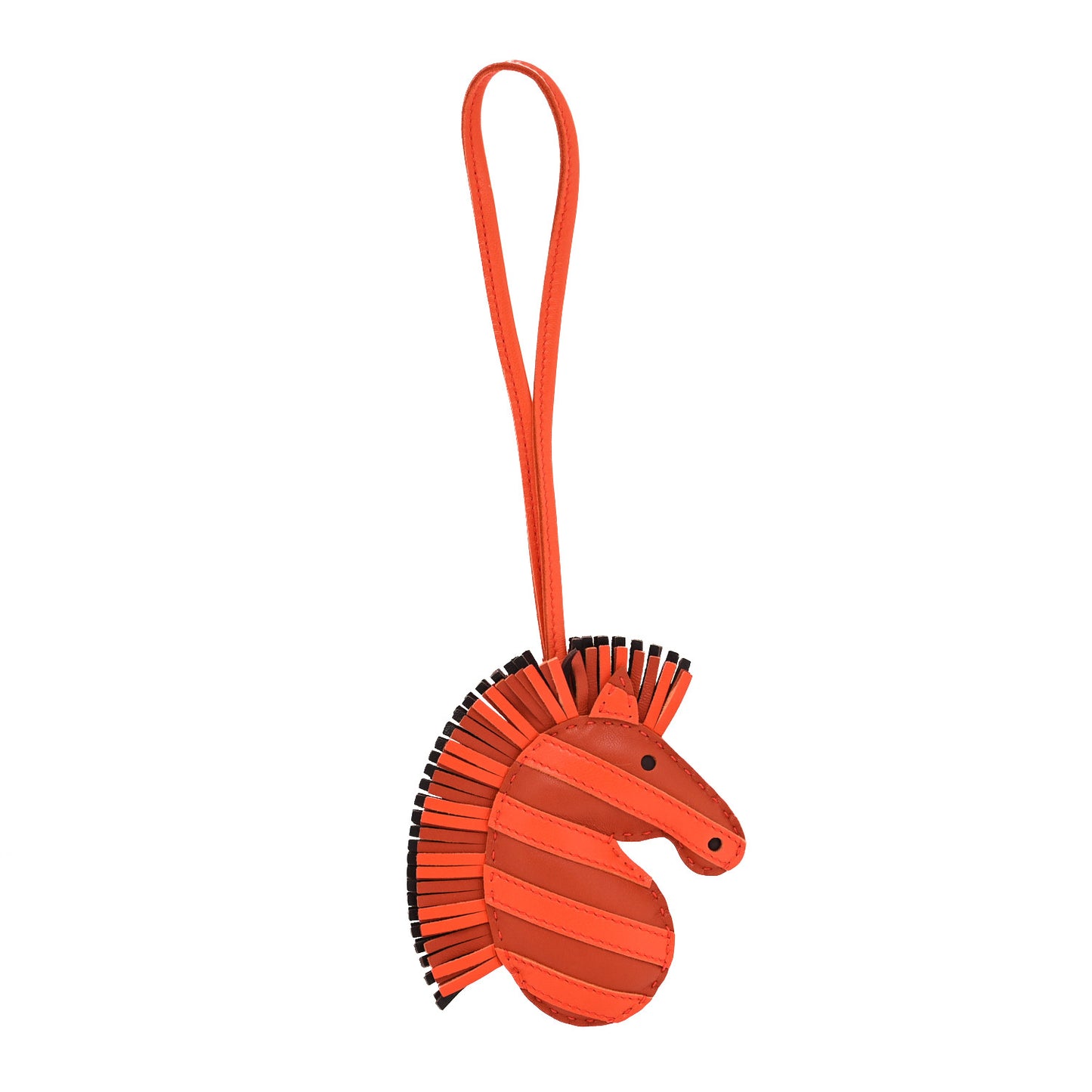 Milo Lambskin Geegee Savannah Bag Charm Cornaline Orange Poppy Rouge Sellier
