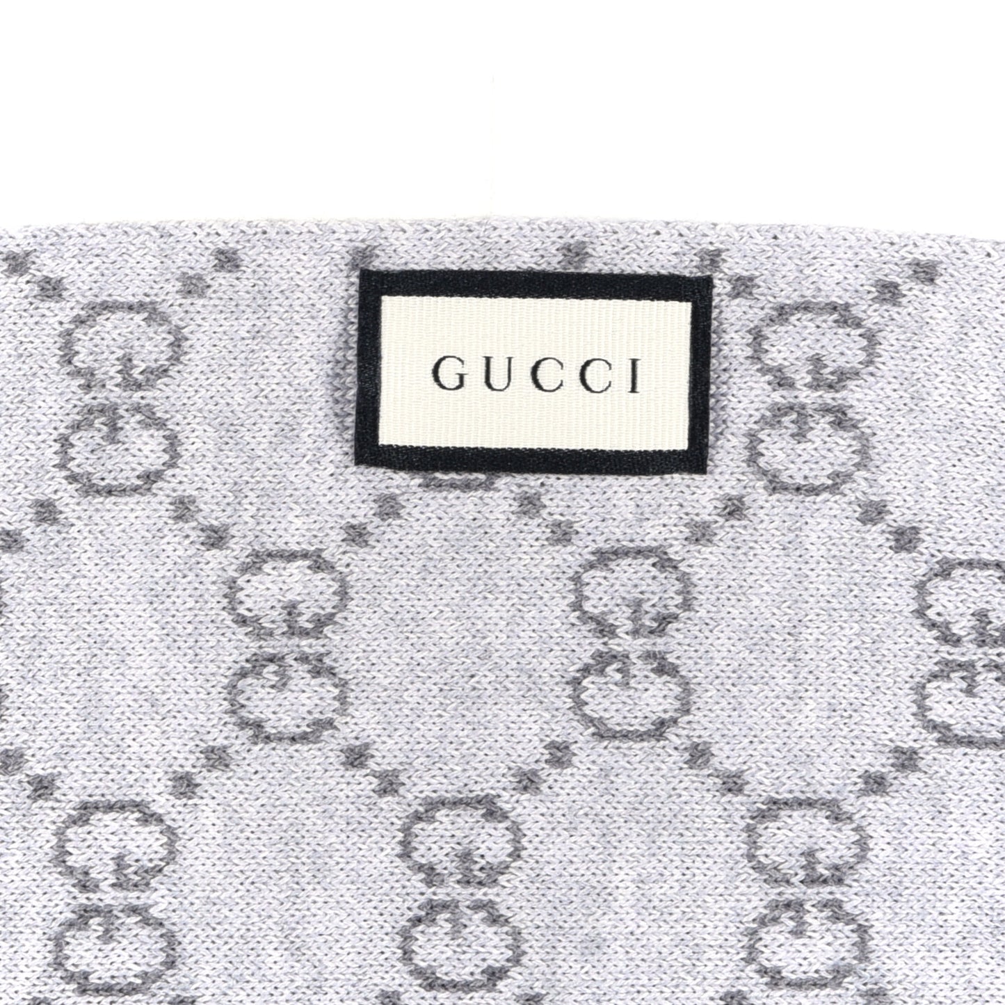 Wool Tricot GG Monogram Web Solange Scarf Coffee Ivory
