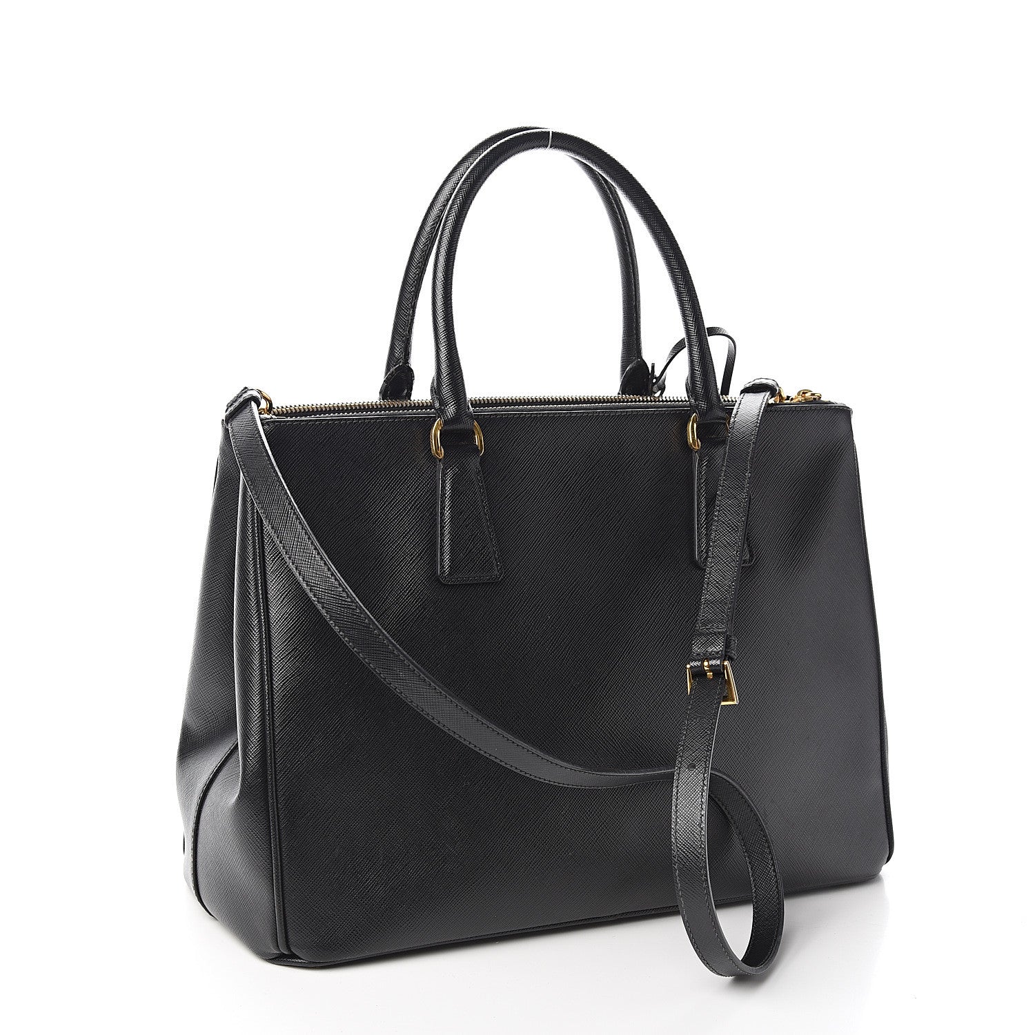Prada Saffiano Medium Galleria Double Zip Tote Black 2 of 9