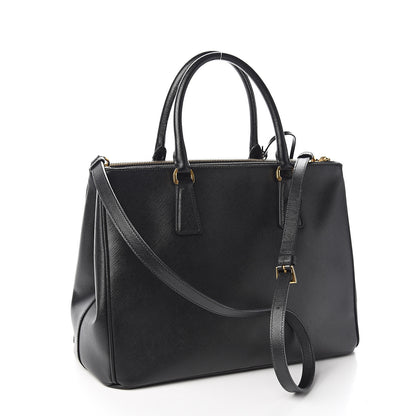 Prada Saffiano Medium Galleria Double Zip Tote Black 2 of 9