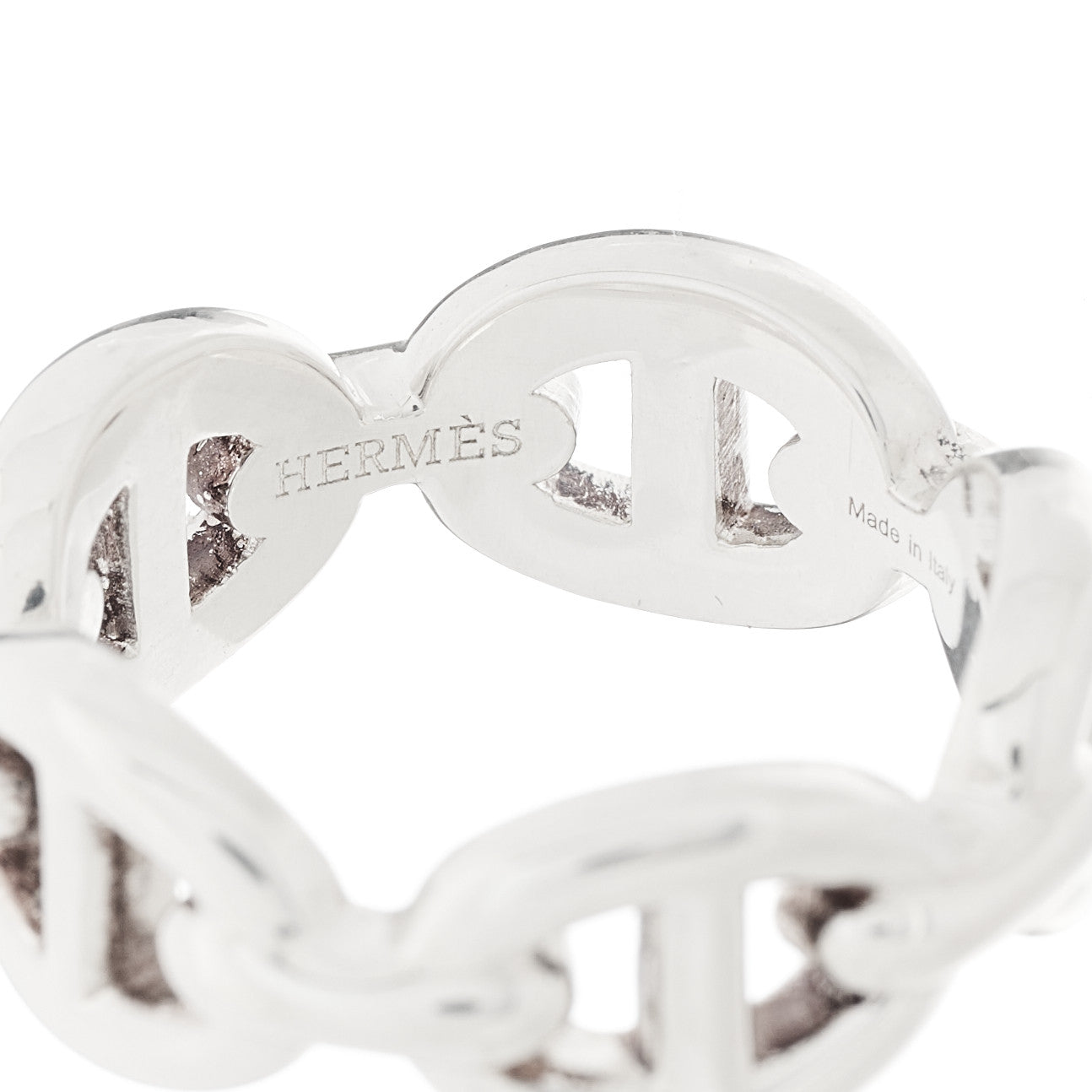 Hermes Sterling Silver PM Chaine d'Ancre Enchainee Band Ring 49 4.75 4 of 7