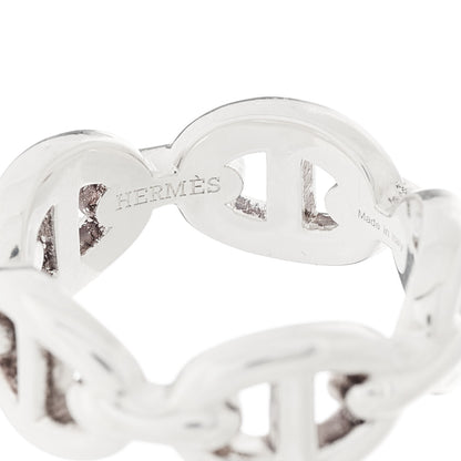 Hermes Sterling Silver PM Chaine d'Ancre Enchainee Band Ring 49 4.75 4 of 7