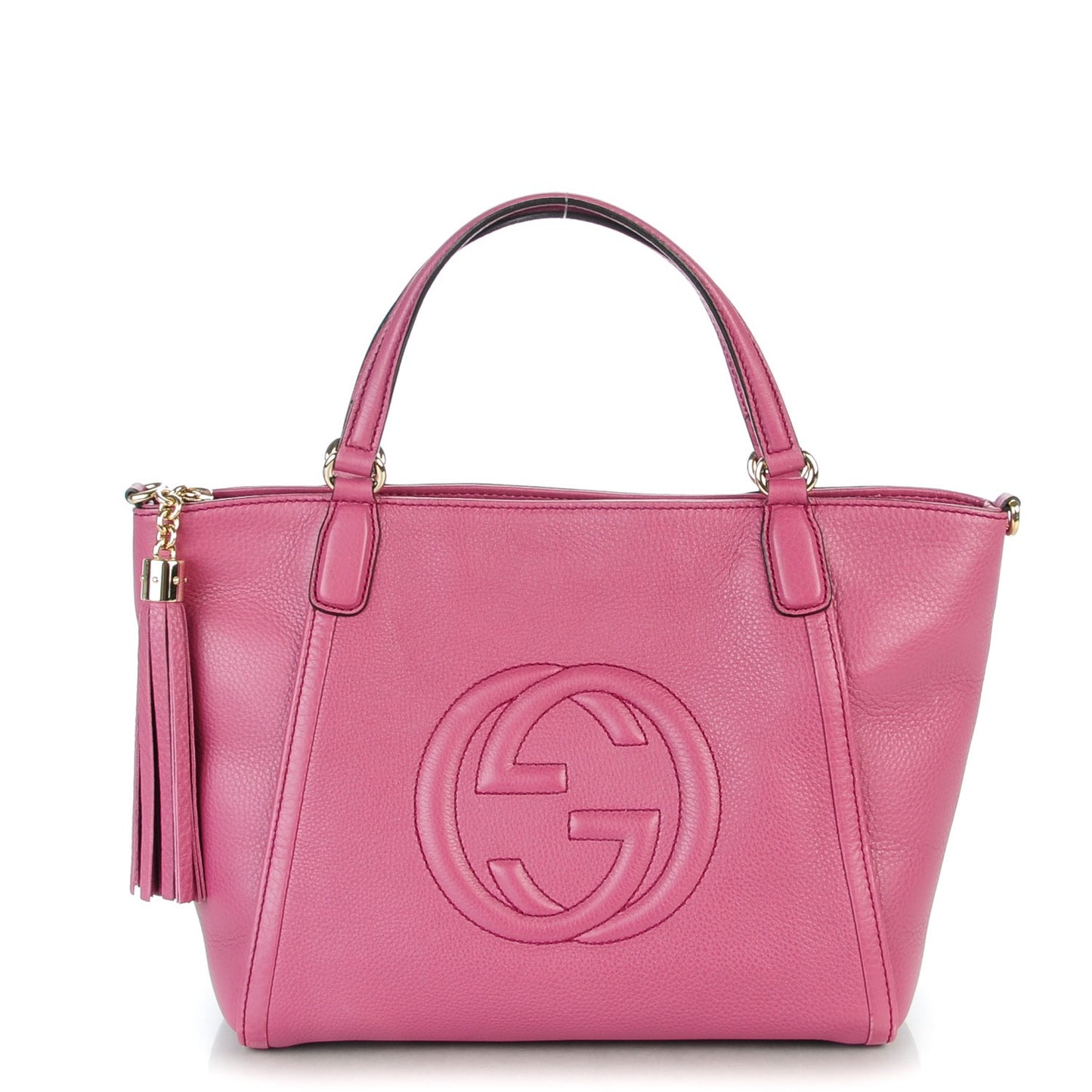 Pebbled Calfskin Small Soho Top Handle Bag Peonia Flower