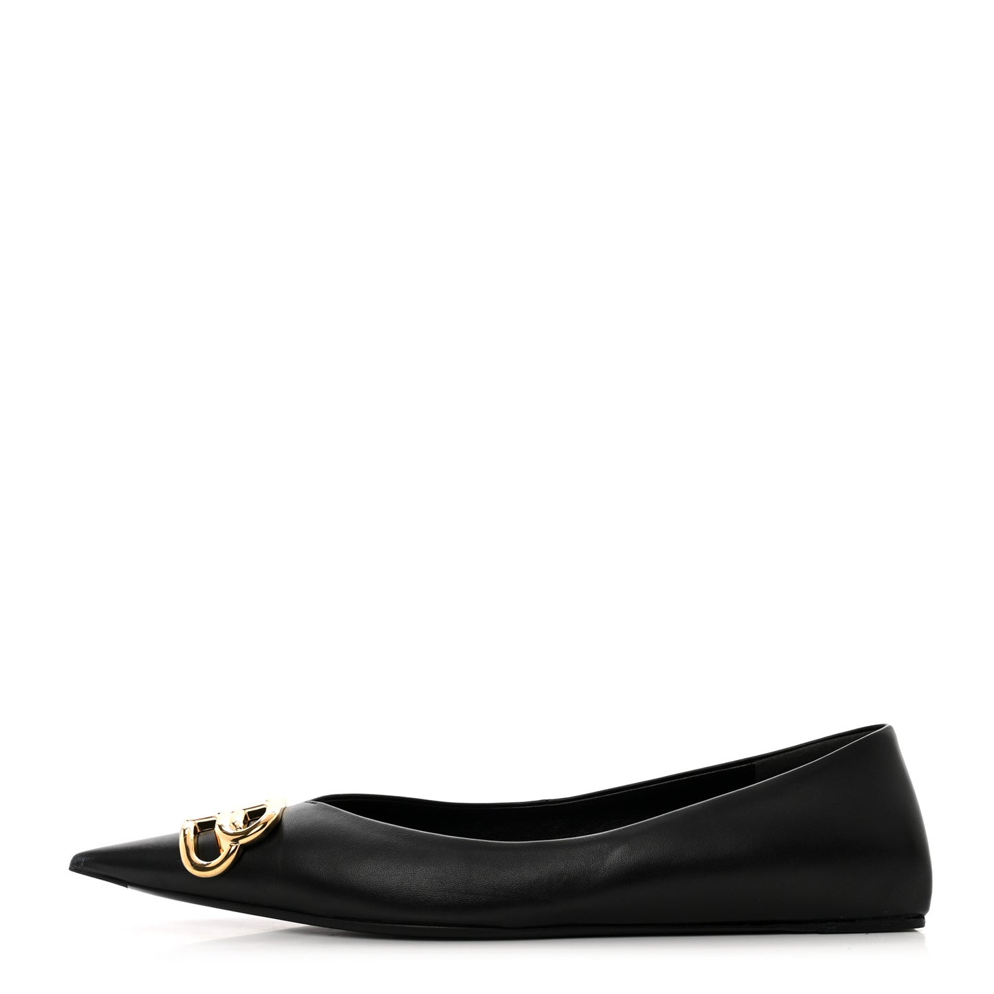 Nappa BB Knife Pointy Toe Ballerina Flats 40 Black