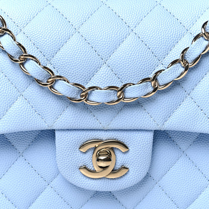 Chanel Caviar Quilted Small Double Flap Light Blue 8 of 11