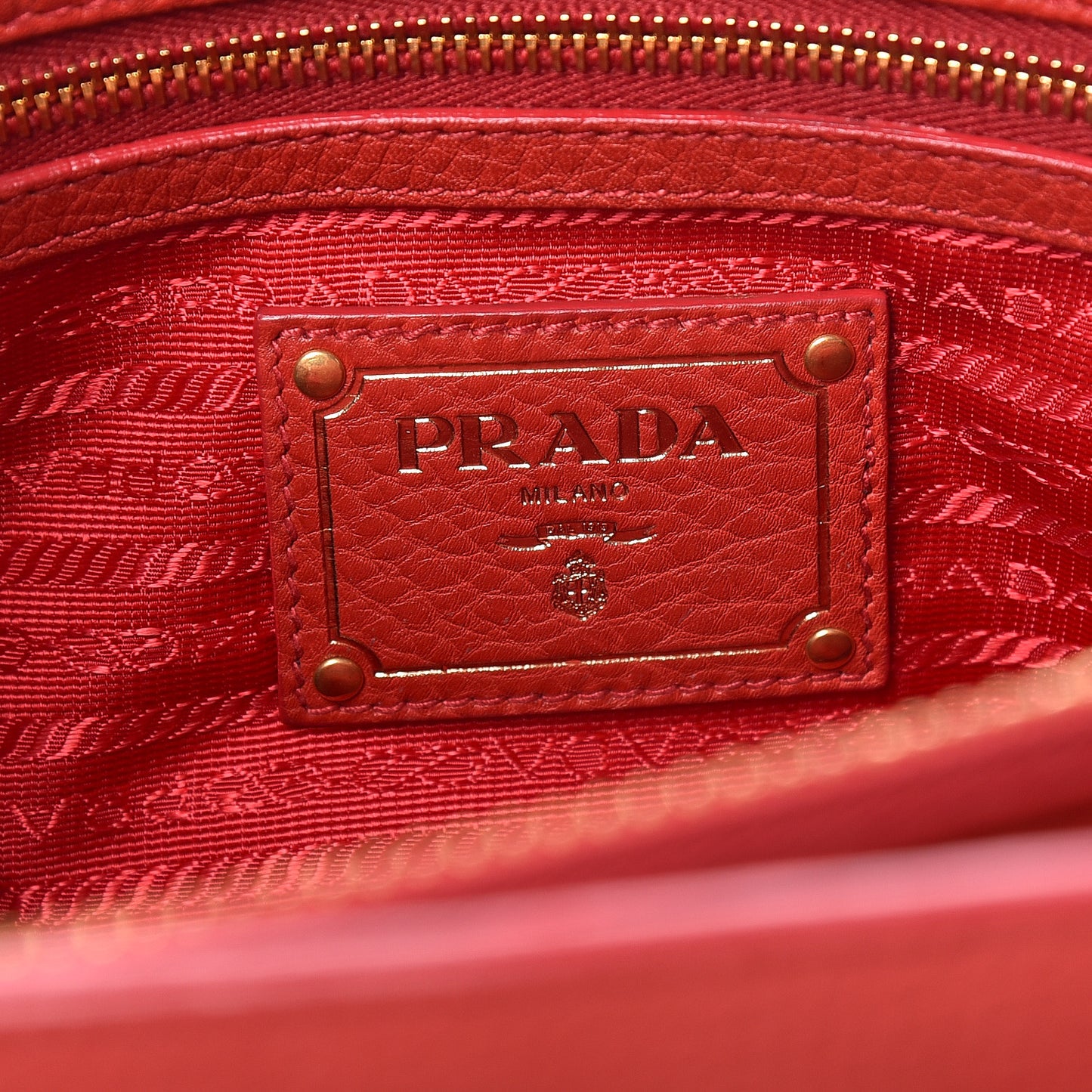 Vitello Daino Small Double Tote Rosso