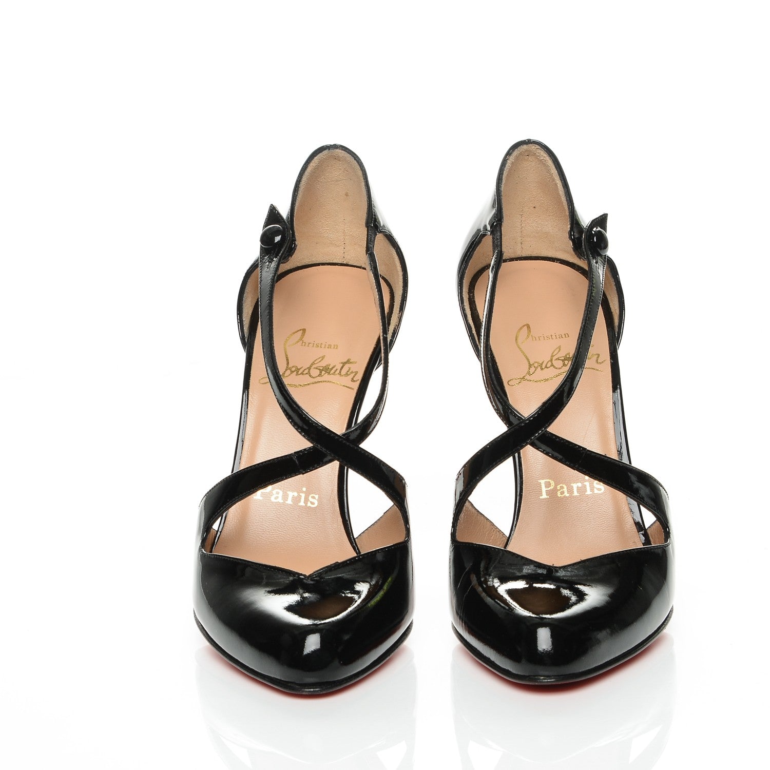 Christian Louboutin Patent Triclo 100 Pumps 37 Black 2 of 7