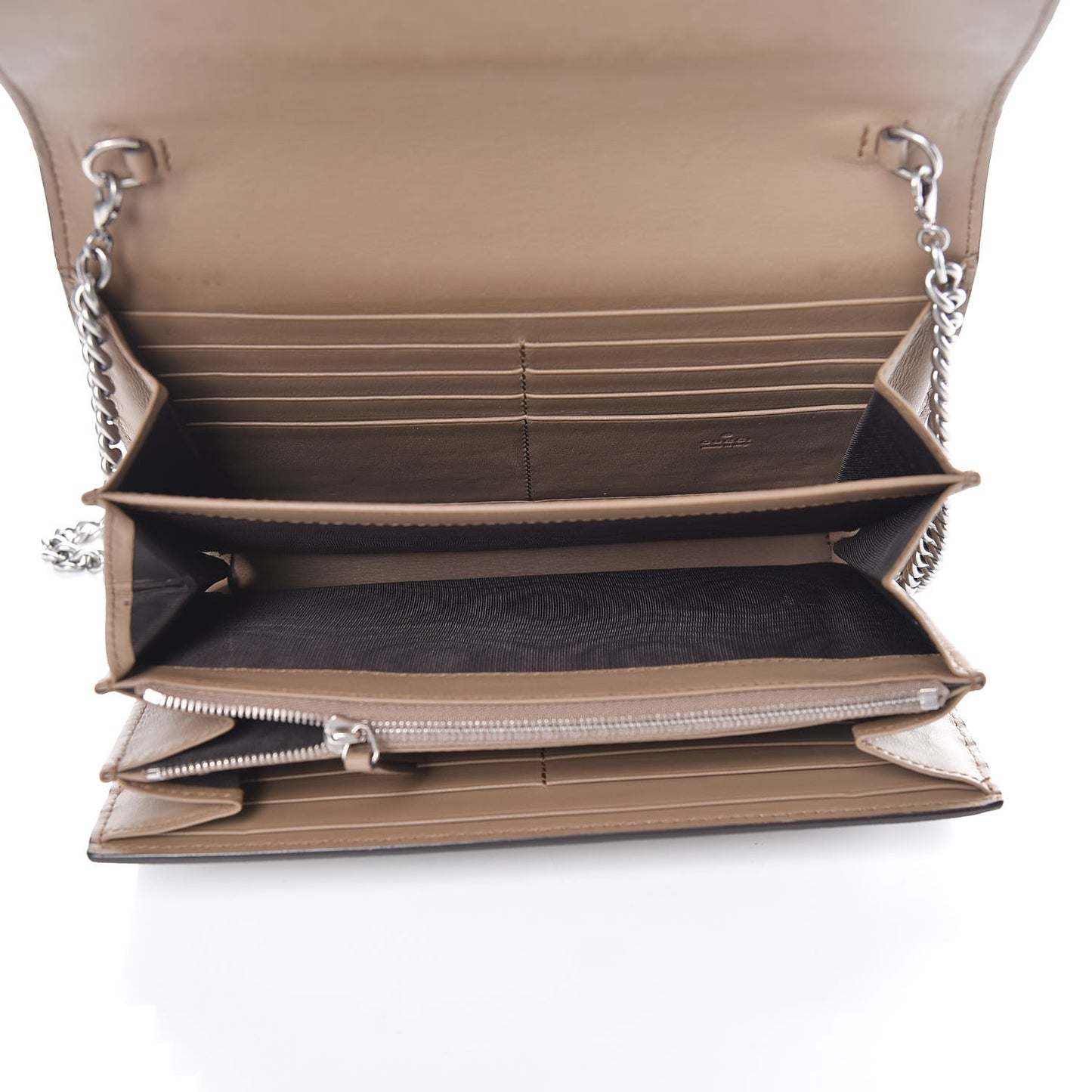 GG Supreme Monogram Mini Dionysus Chain Wallet Beige Taupe