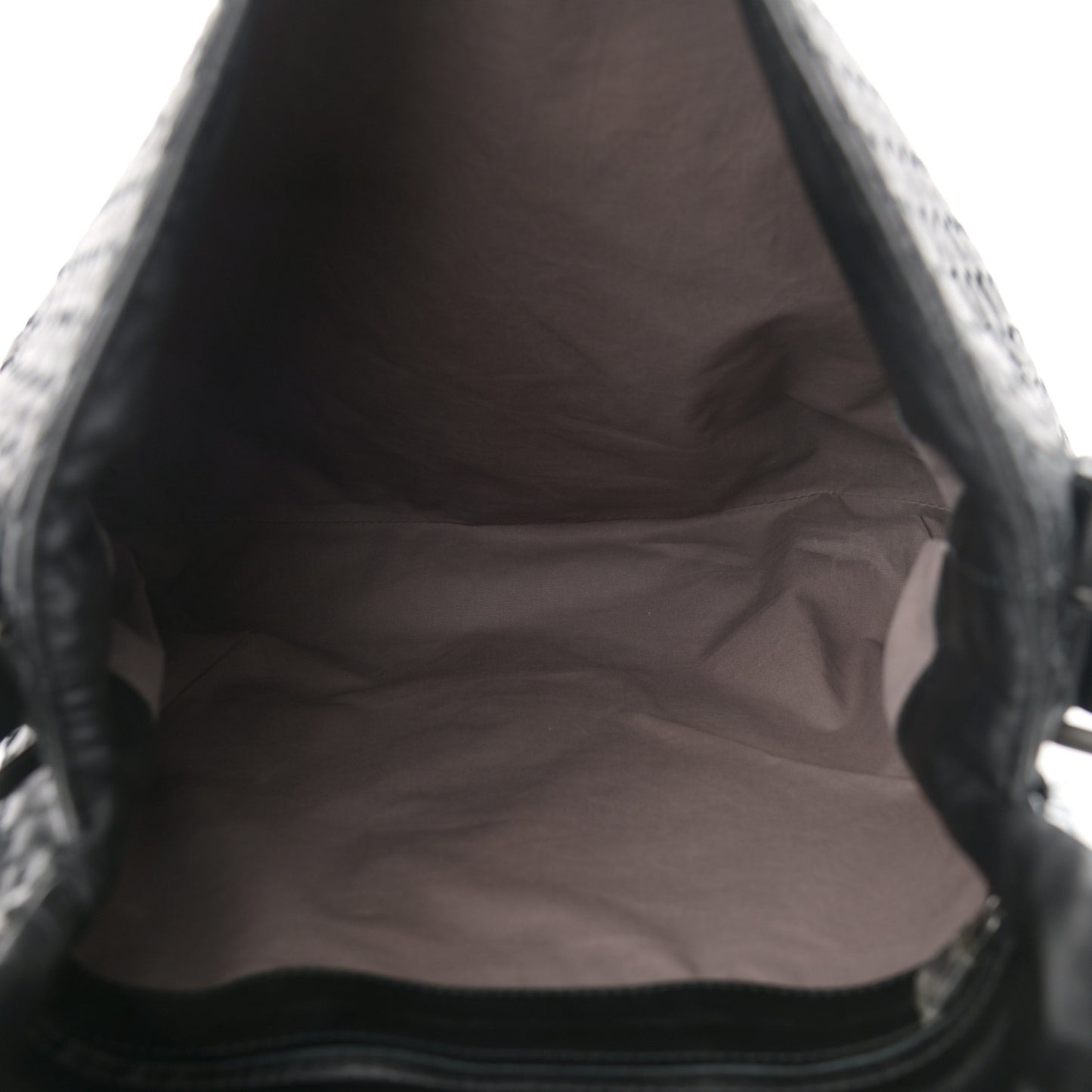 Calfskin Intrecciato Crossbody Messenger Bag Black
