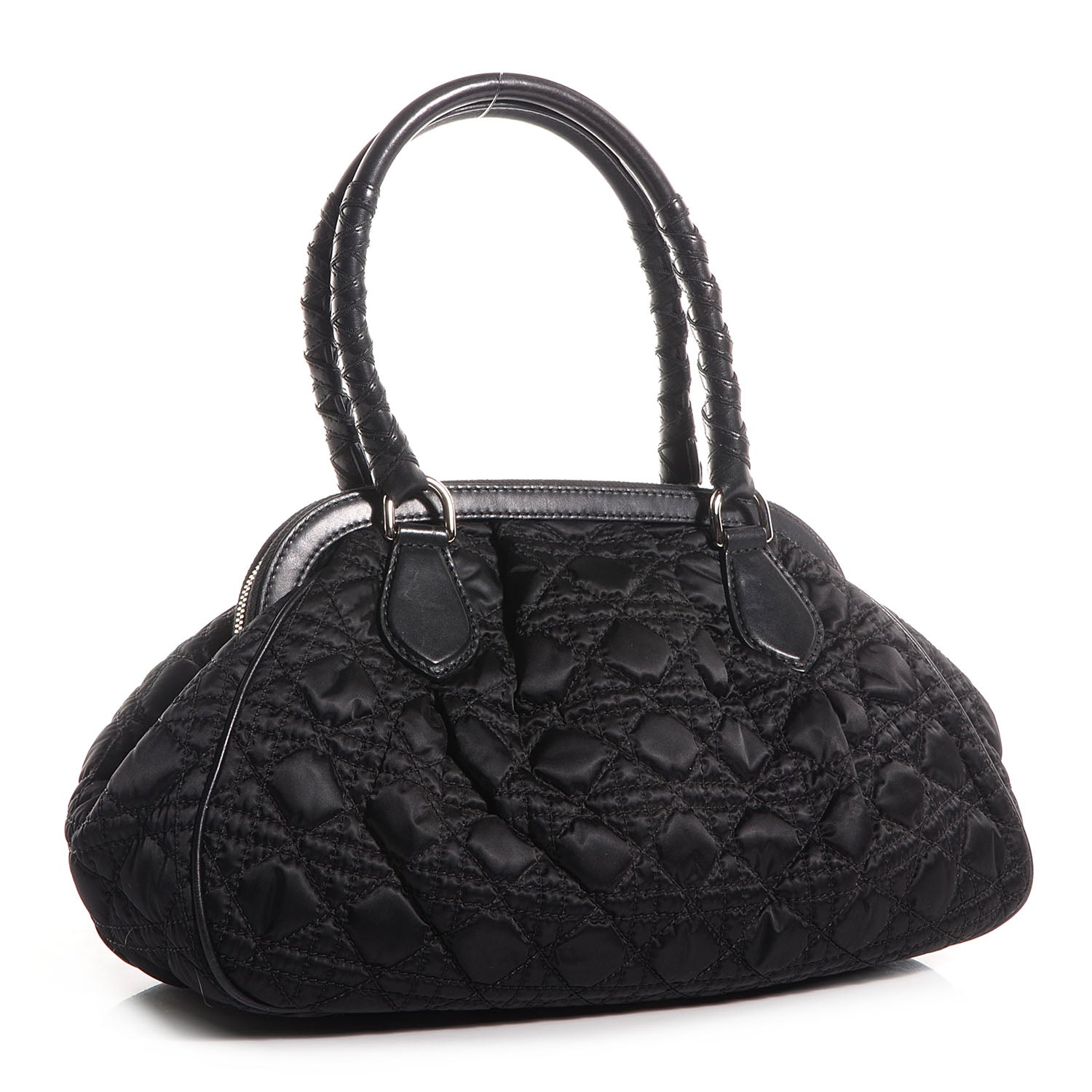Christian Dior Satin Cannage Charming Doctors Bag Black 3 of 7