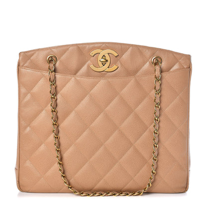 Chanel Caviar Quilted Tote Beige 1 of 14