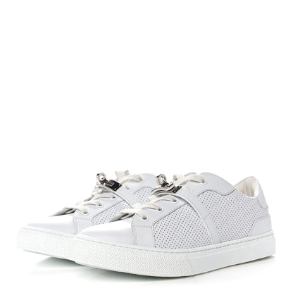 Hermes Calfskin Perforated Day Sneakers 37 White 3 of 9