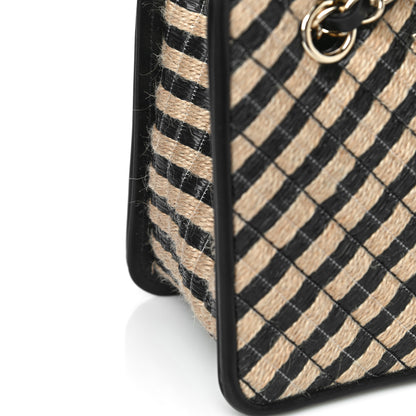 Chanel Raffia Jute Striped Urban Jungle Bucket Bag Black Beige 14 of 14