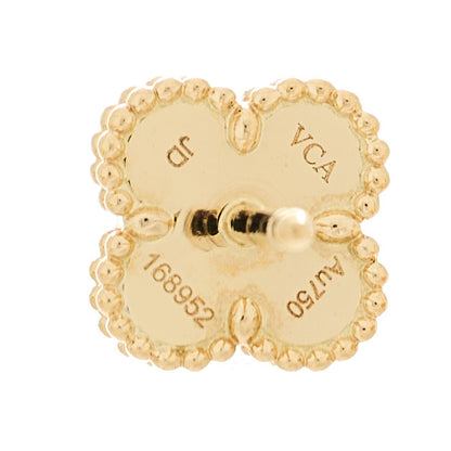 Van Cleef & Arpels 18K Yellow Gold Mother of Pearl Sweet Alhambra Earrings 4 of 4