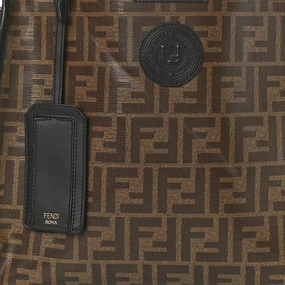 Fendi Glazed Fabric Vitello Century FF 1974 Stamp Patch Medium Peekaboo Defender Cover Mogano Panna Black 7 of 9