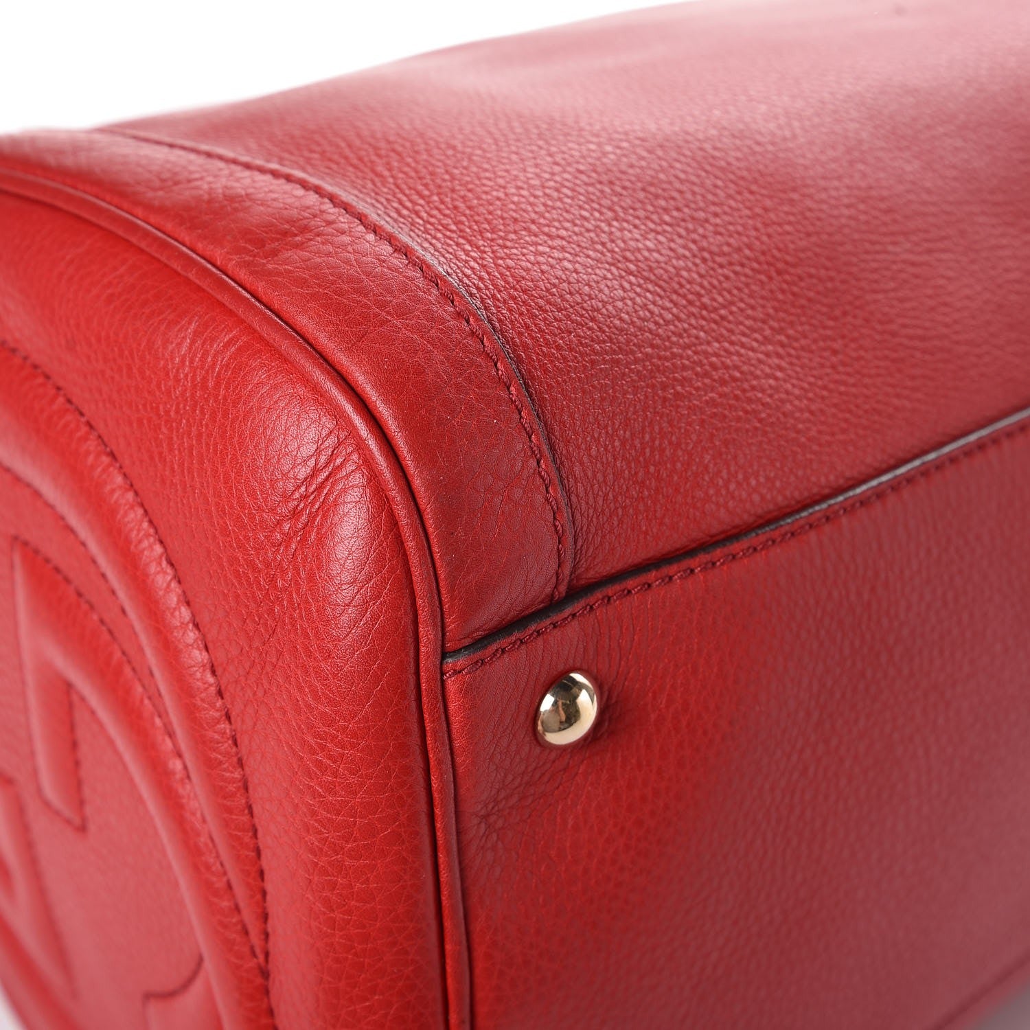 Gucci Pebbled Calfskin Medium Soho Boston Red 11 of 12