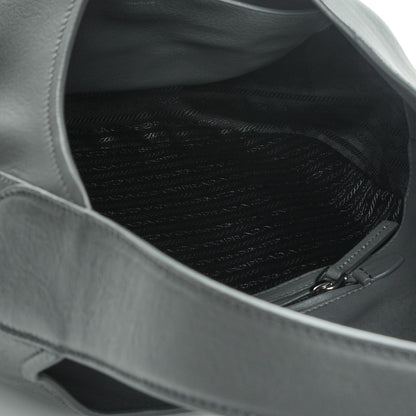 Prada Vitello Corsica Pocket Hobo Bag Mercurio 5 of 8