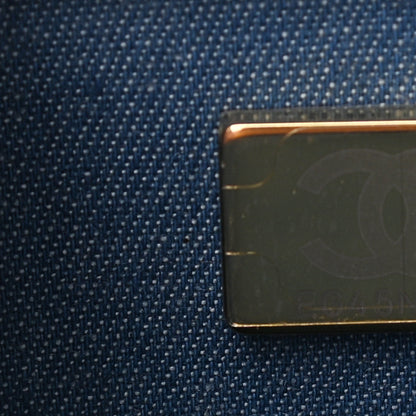 Chanel Denim Quilted CC Pearl Crush Wallet On Chain WOC Blue 7 of 9