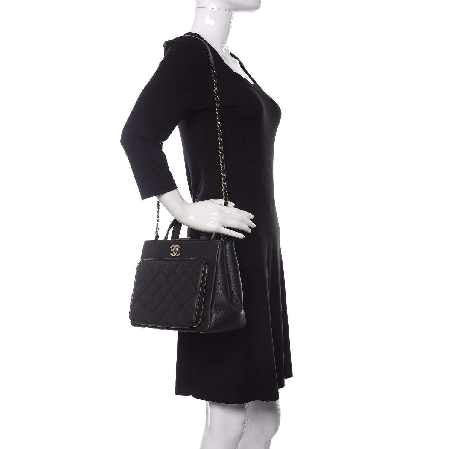 Chanel Caviar Quilted Small Business Affinity Shopping Bag Black 2 of 15