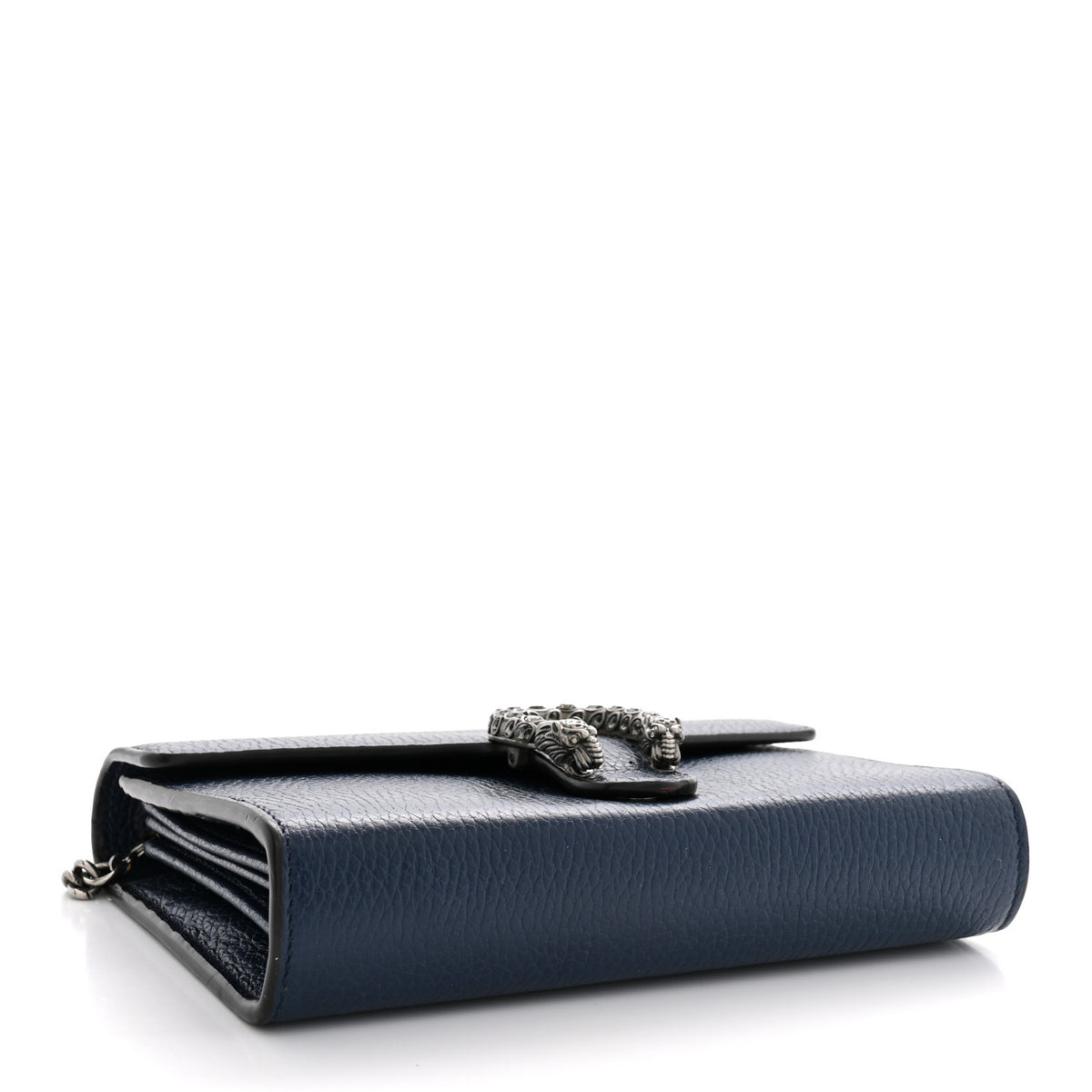 Dollar Calfskin Crystal Mini Dionysus Chain Wallet Blue Agata Black Diamond