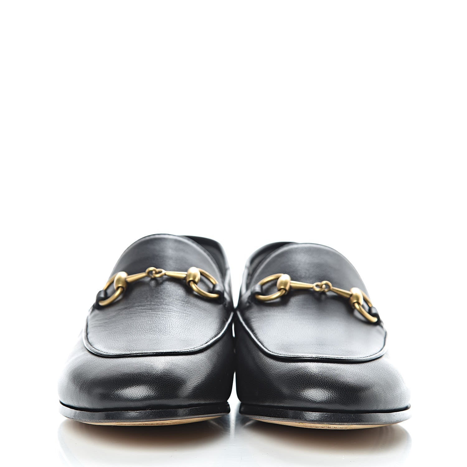 Gucci Lambskin Womens Brixton Horsebit Loafers 35.5 Black 2 of 9