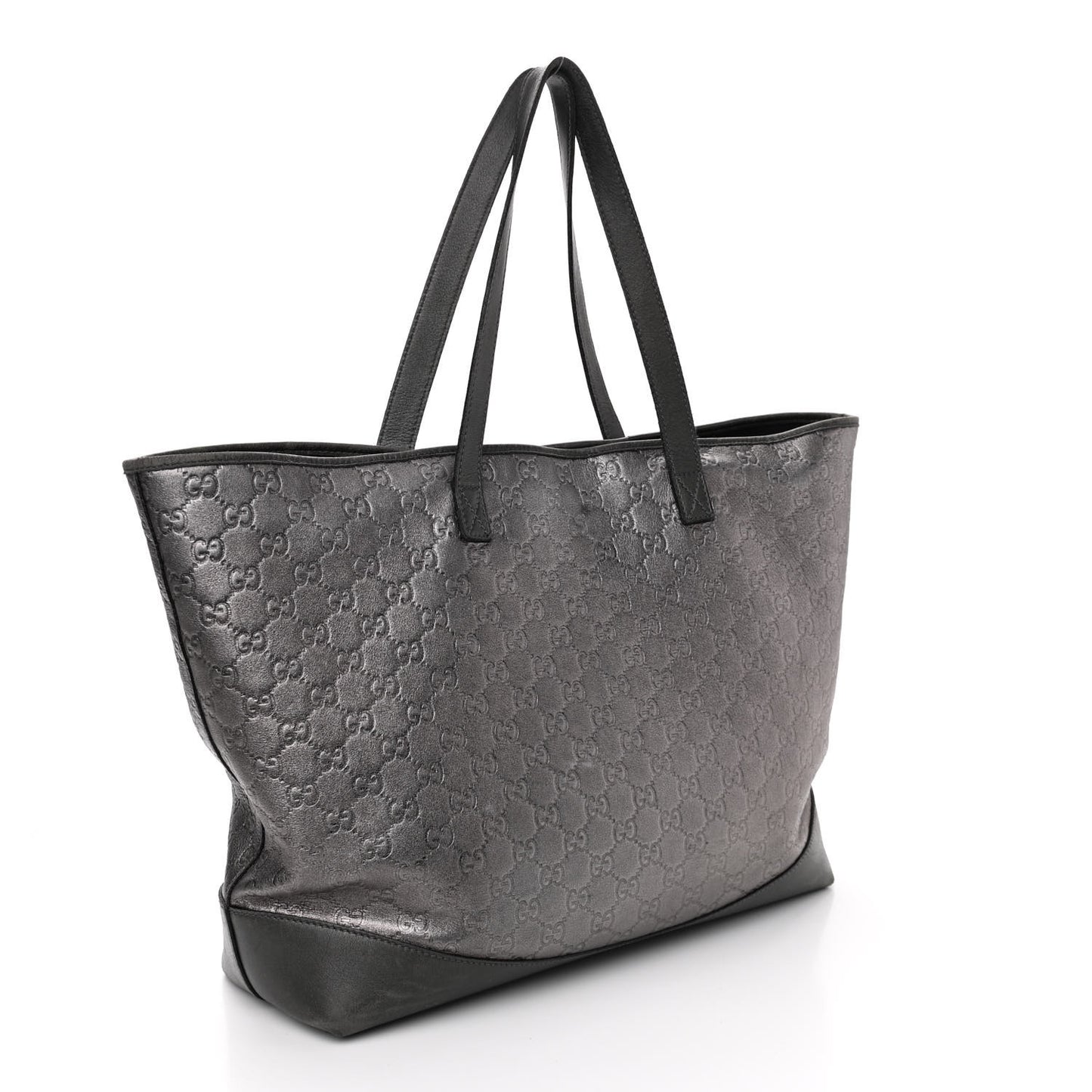 Metallic Guccissima Large Tote Dark Grey